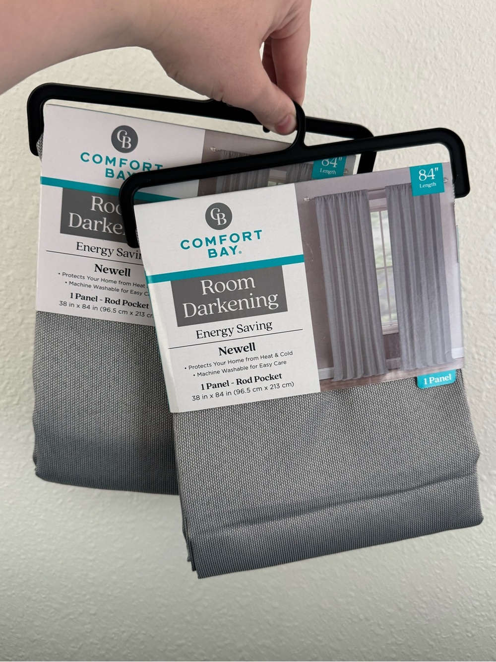 2 pack Comfort Bay Room Darkening Curtain Panel - Gray